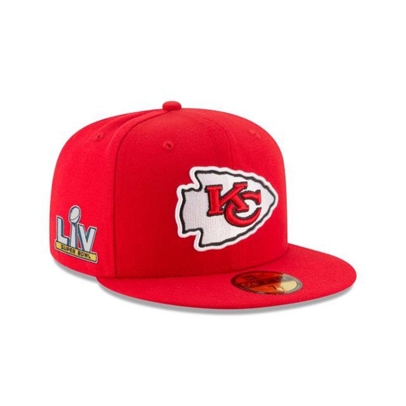 NFL Kansas City Chiefs Super Bowl Lv Side Patch 59Fifty Fitted (CHI9761) - Red New Era Caps